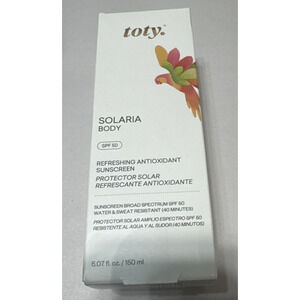 Toty Solaria Body SPF 50 Sunscreen NIB Antioxidant Gel To Cream 5 oz